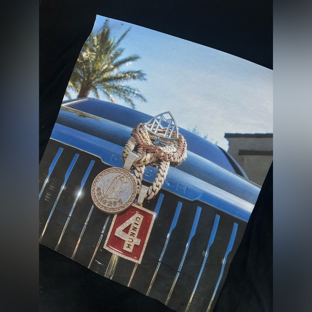 EXTREMELY RARE yg 4hunnid diamond chain maybach shirt - Picture 2 of 2